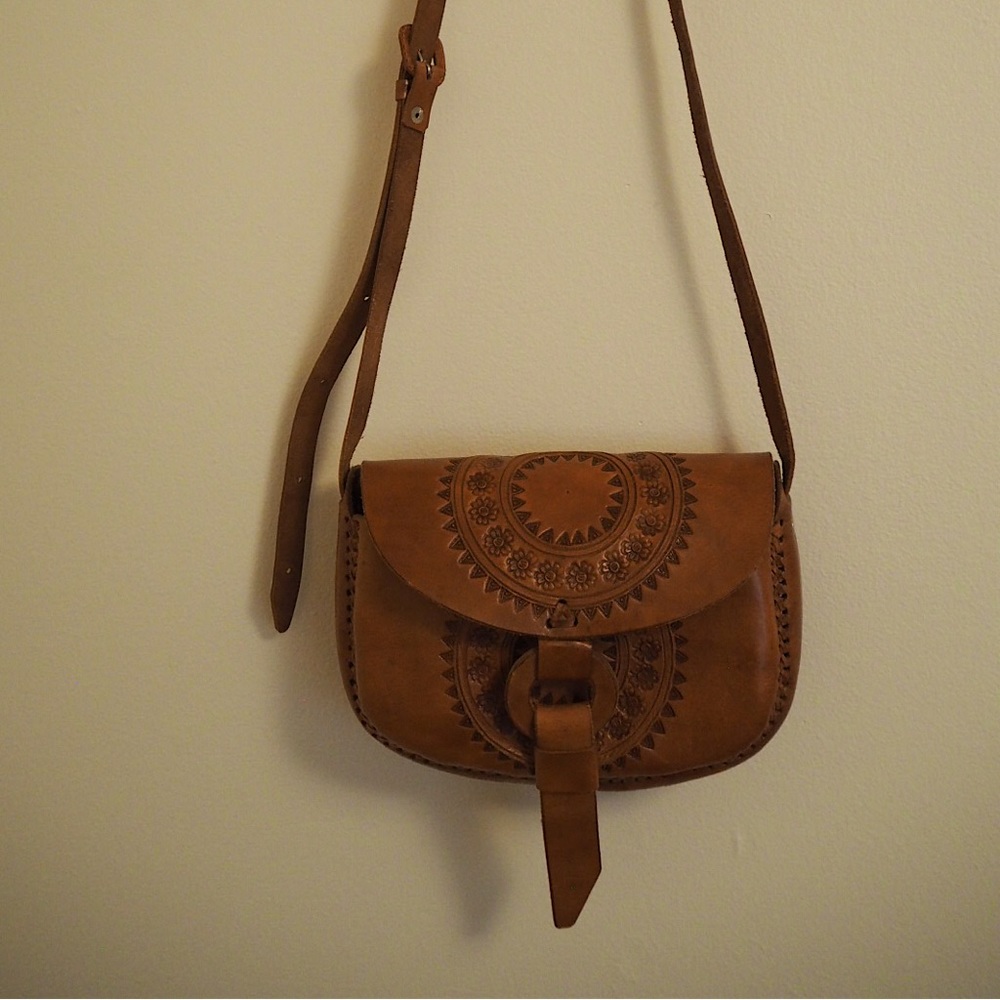 Mexican leather crossbody bag